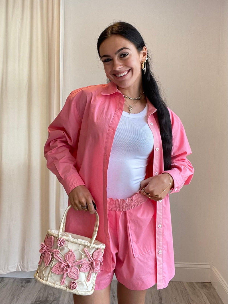 Carla Button Down Shirt | Pink FINAL SALE