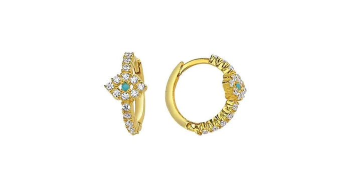 Tessa Gold Evil Eye Hoop Earrings | Sterling Silver