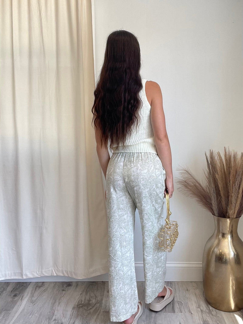 Lyana Floral Linen Wide Leg Pants