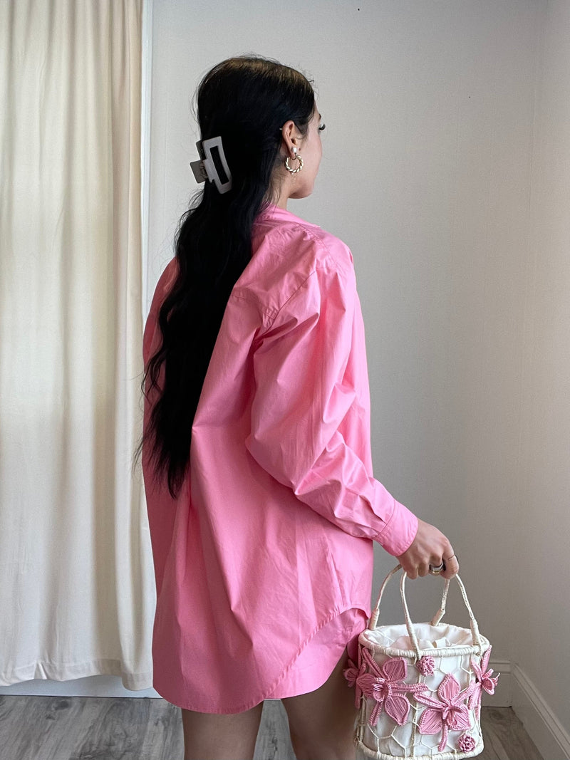 Carla Button Down Shirt | Pink FINAL SALE