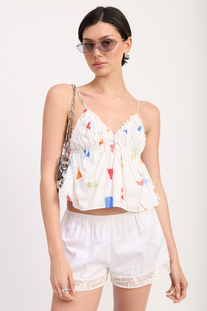 Lula Bikini Print Babydoll Top