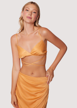 Lost + Wander | Apricot Sunset Satin Bralette FINAL SALE