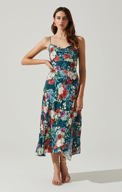 ASTR the Label | Gaia Dress | Green Red Floral FINAL SALE