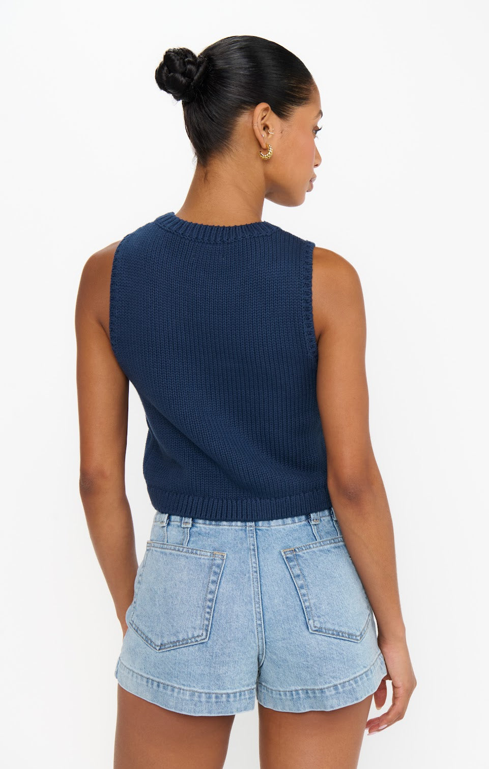 Show Me Your MuMu Milo Navy Flag Knit Tank 