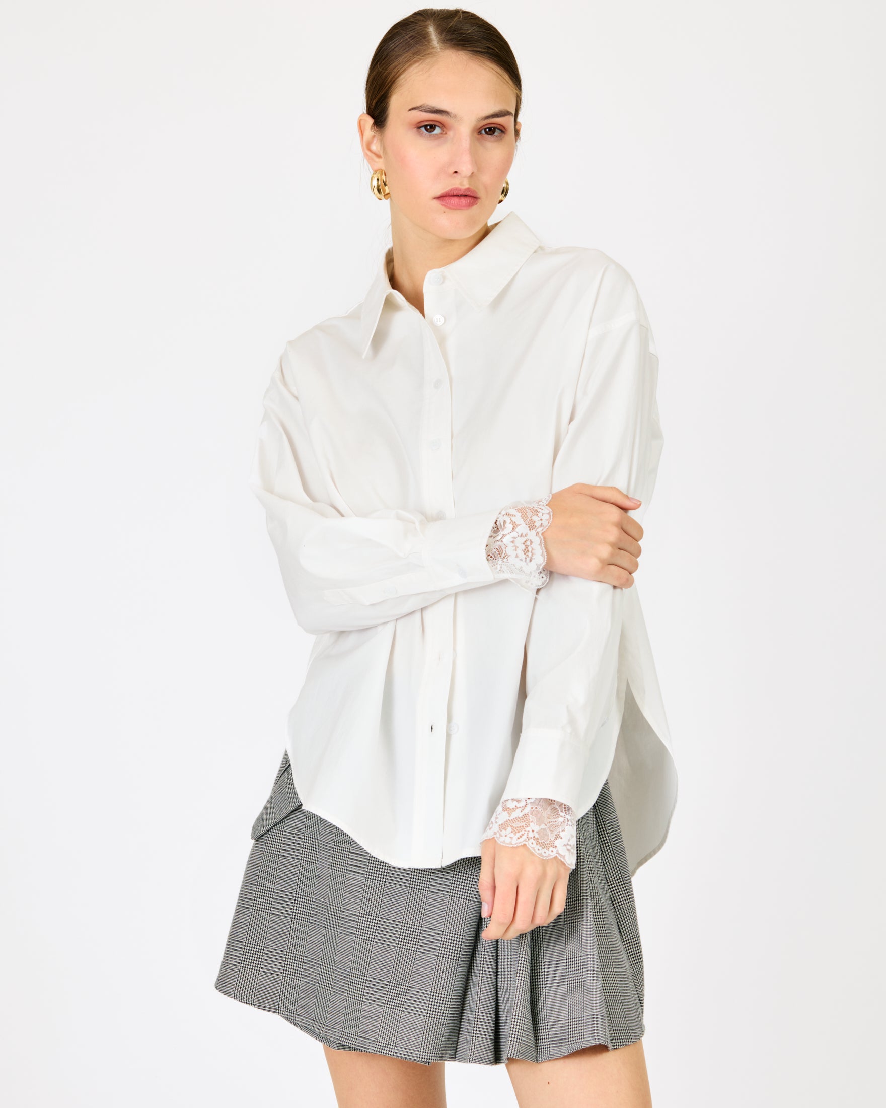 Aella White Button Down Shirt