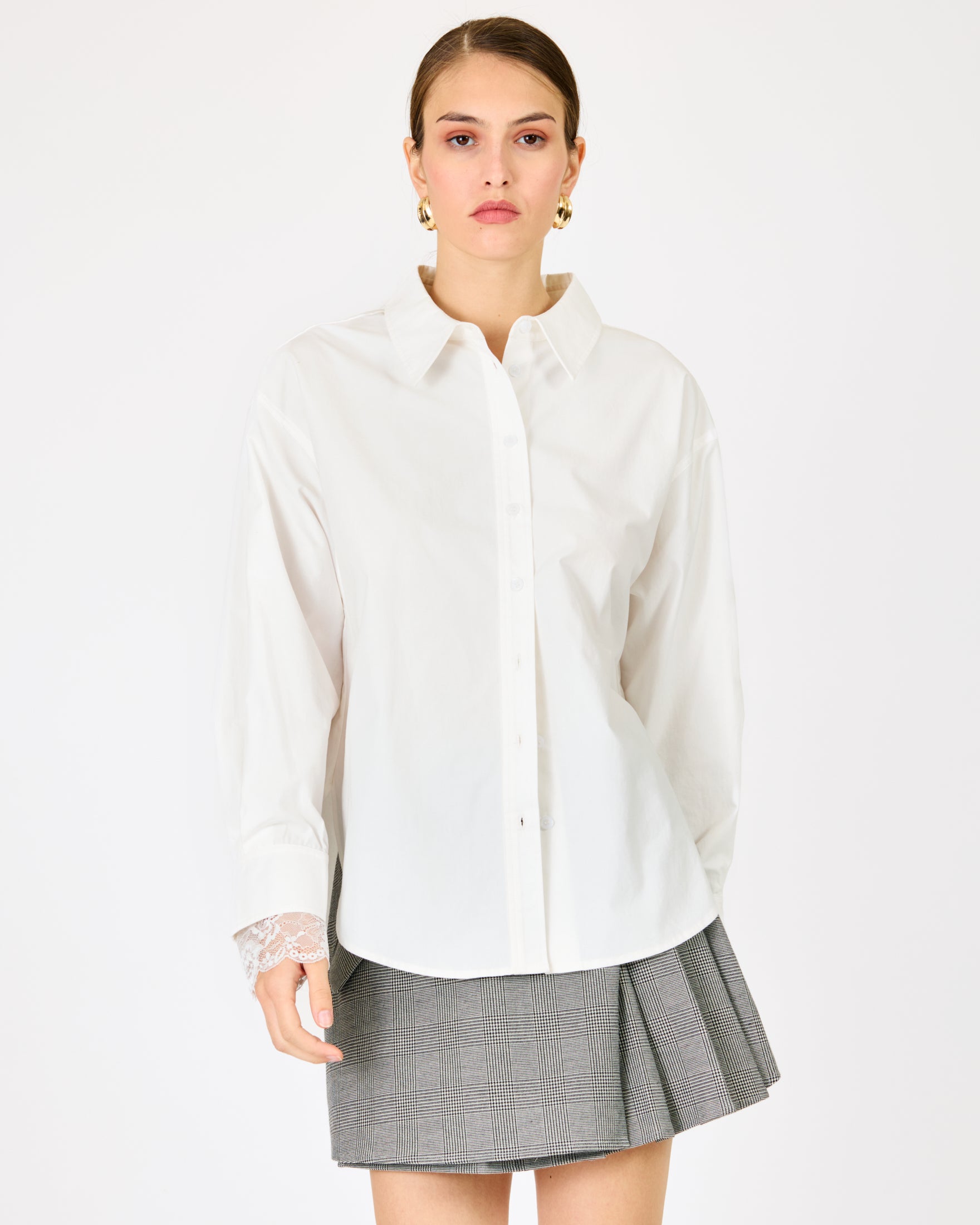 Aella White Button Down Shirt