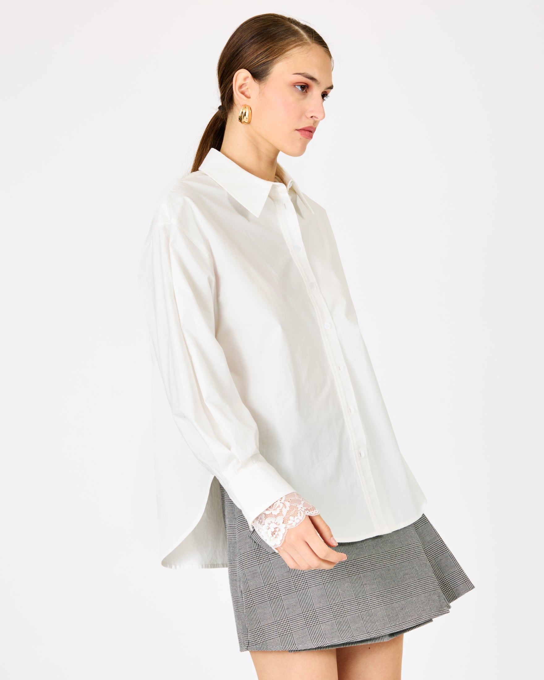 Aella White Button Down Shirt