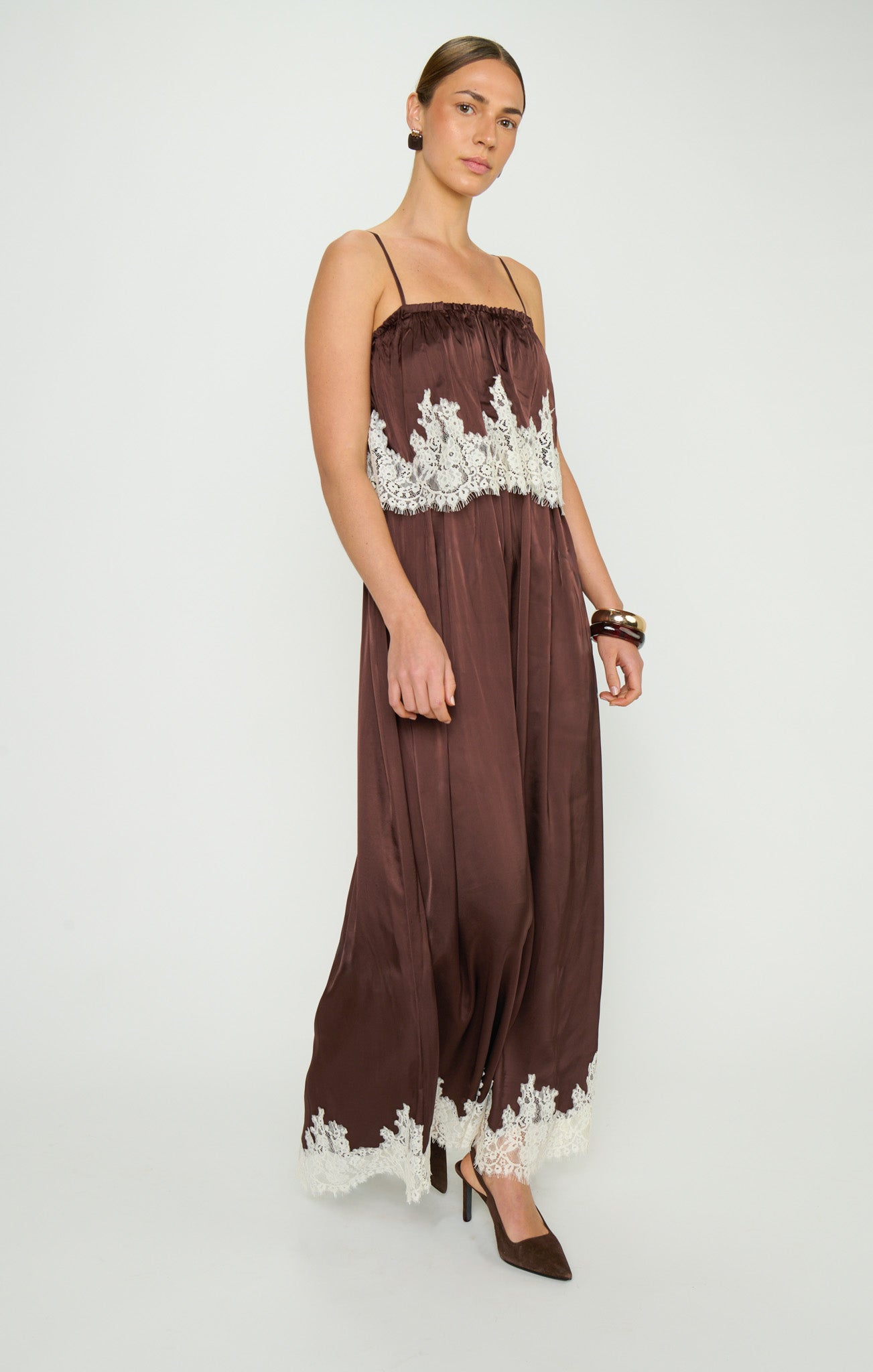 Show Me Your Mumu Emmylou Chocolate Brown Maxi Dress