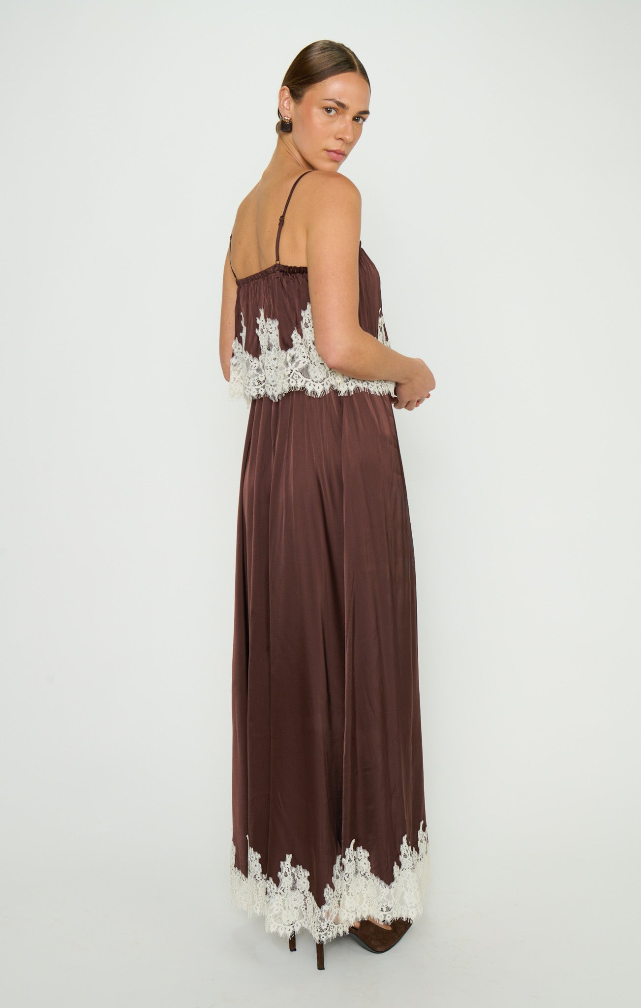 Show Me Your Mumu Emmylou Chocolate Brown Maxi Dress