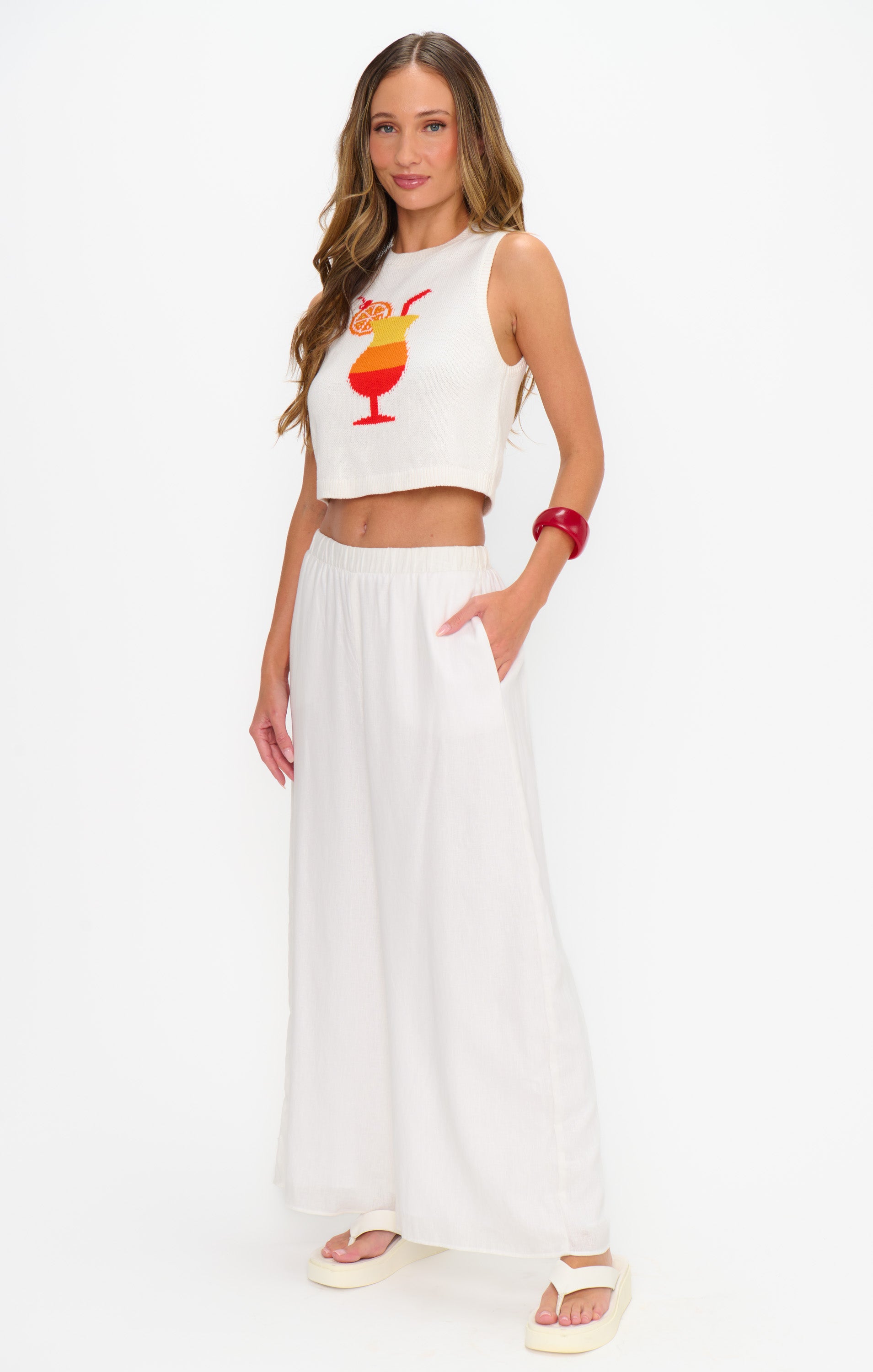 Show Me Your MuMu Kick Back White Linen Pants