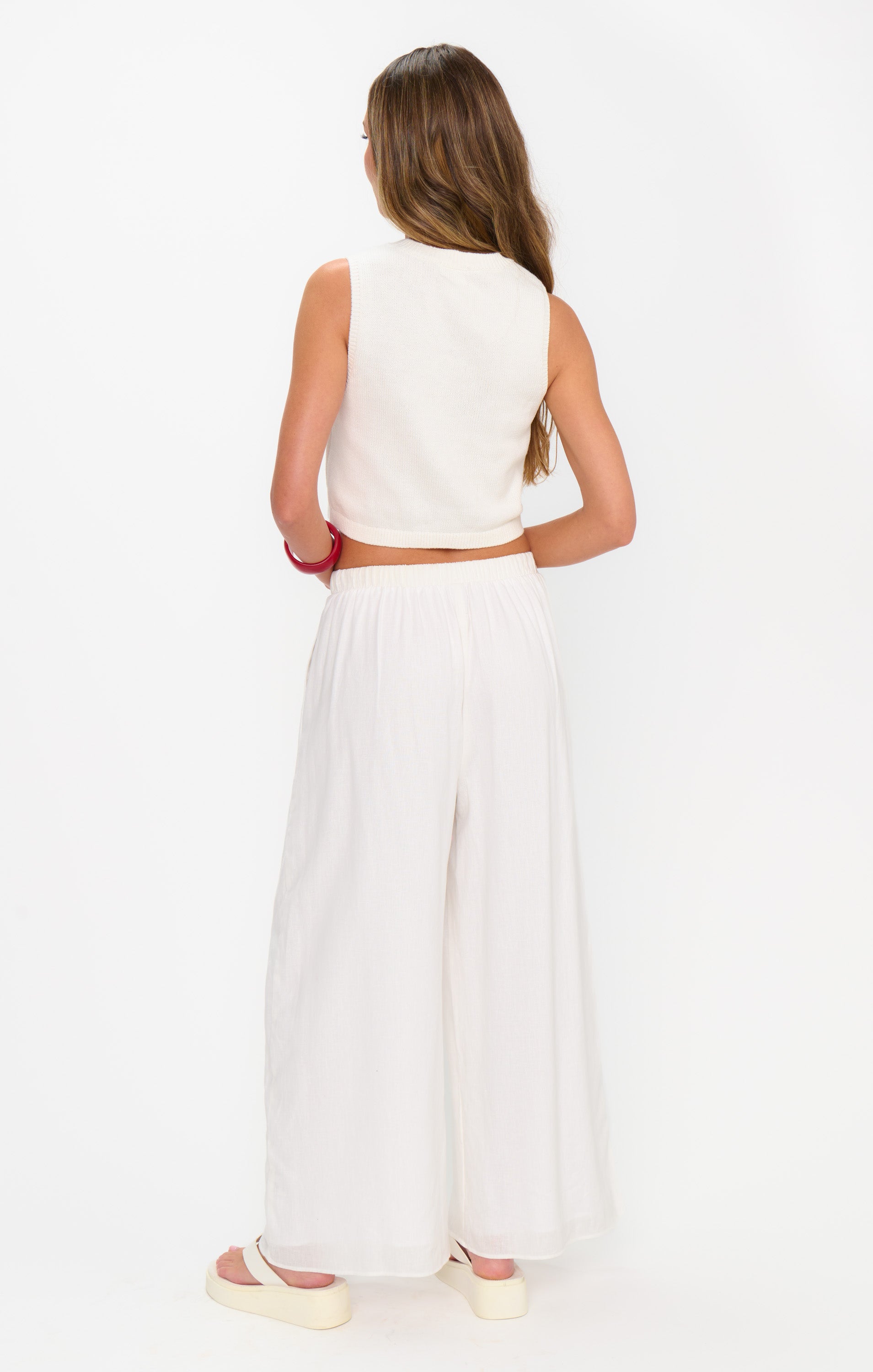Show Me Your MuMu Kick Back White Linen Pants