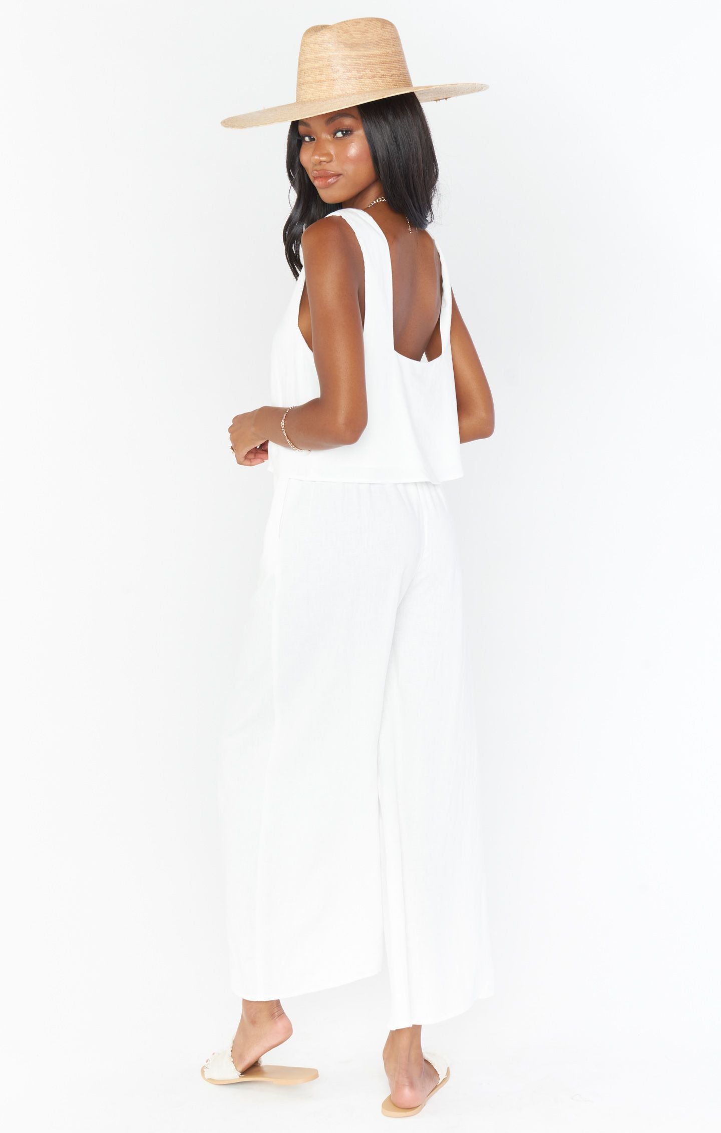 Show Me Your MuMu Kick Back White Linen Pants