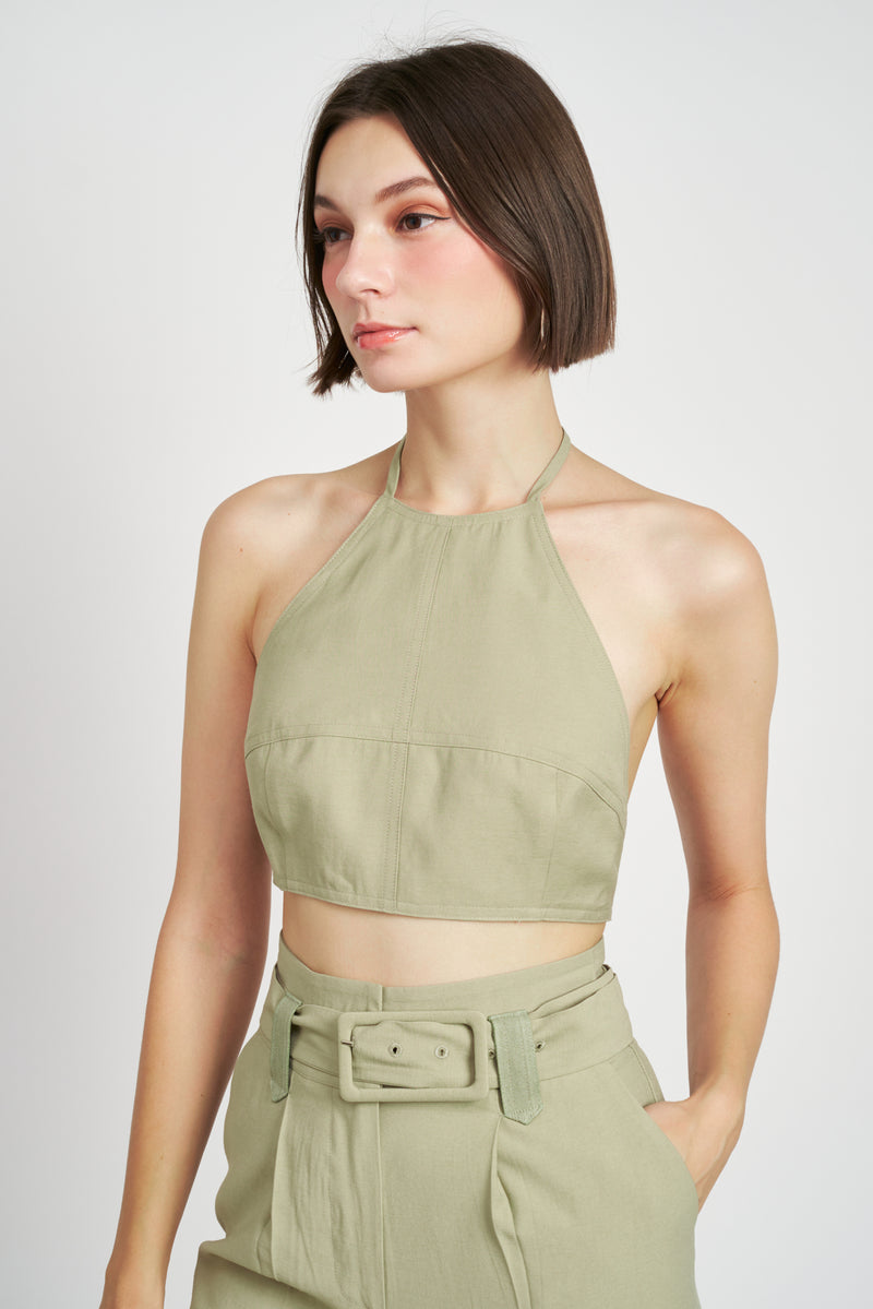 En Saison | Aubin Cropped Halter Top | FINAL SALE