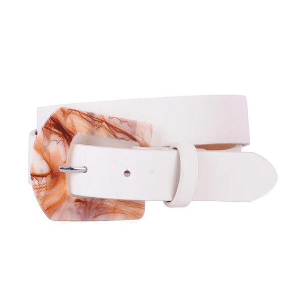 Georgia Marble Resin Buck Belt | White