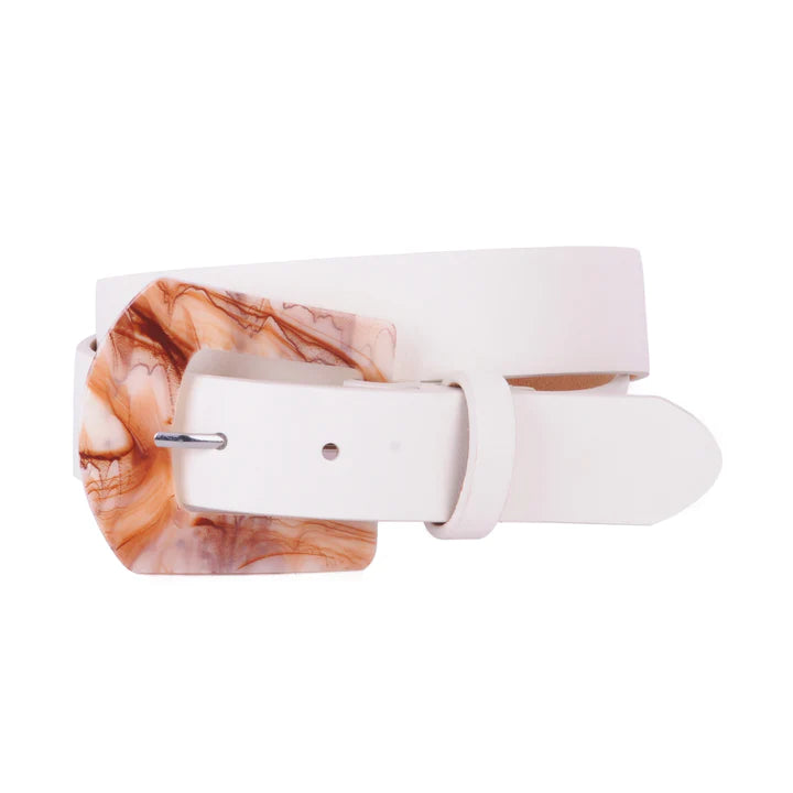 Georgia Marble Resin Buck Belt | White