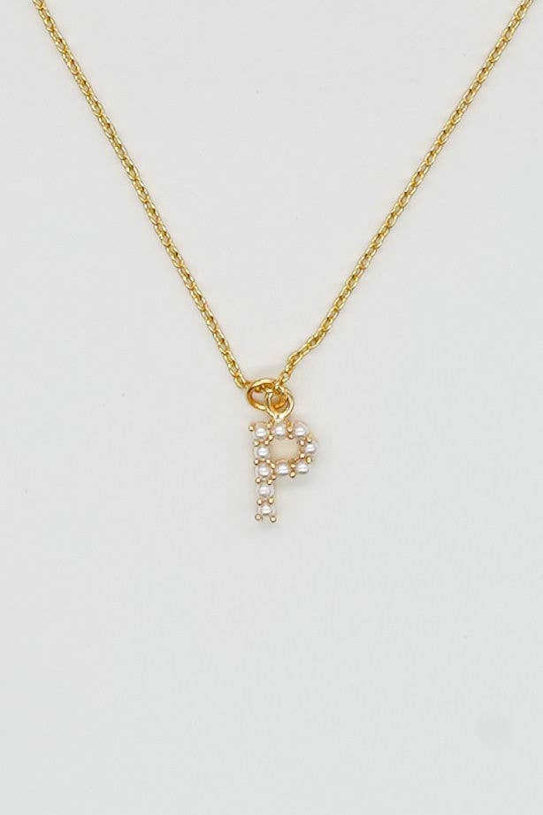 Brenda Grands Jewelry | P Dainty Love Pearl Initial