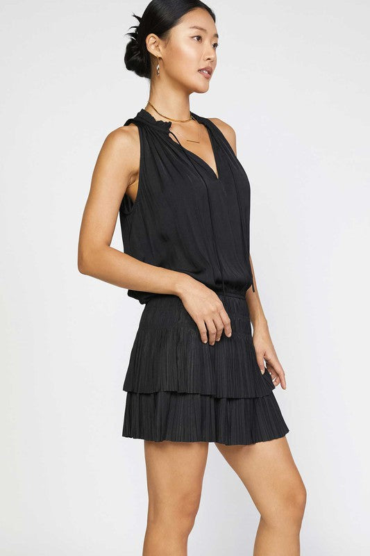 Cara Sleeveless Pleated Mini Dress