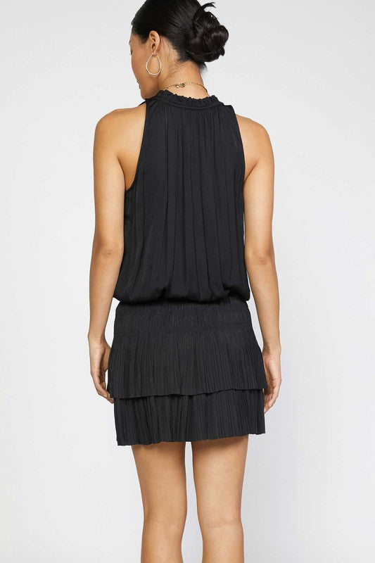 Cara Sleeveless Pleated Mini Dress