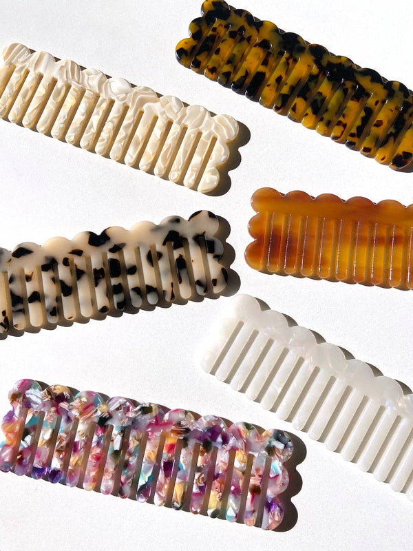 Scalloped Acetate Hair Comb | Eco-Friendly