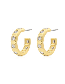 Mini Pyramid Stud Hoop Earrings | LUV AJ