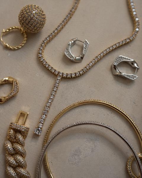 Pave Cuban Link Hoops