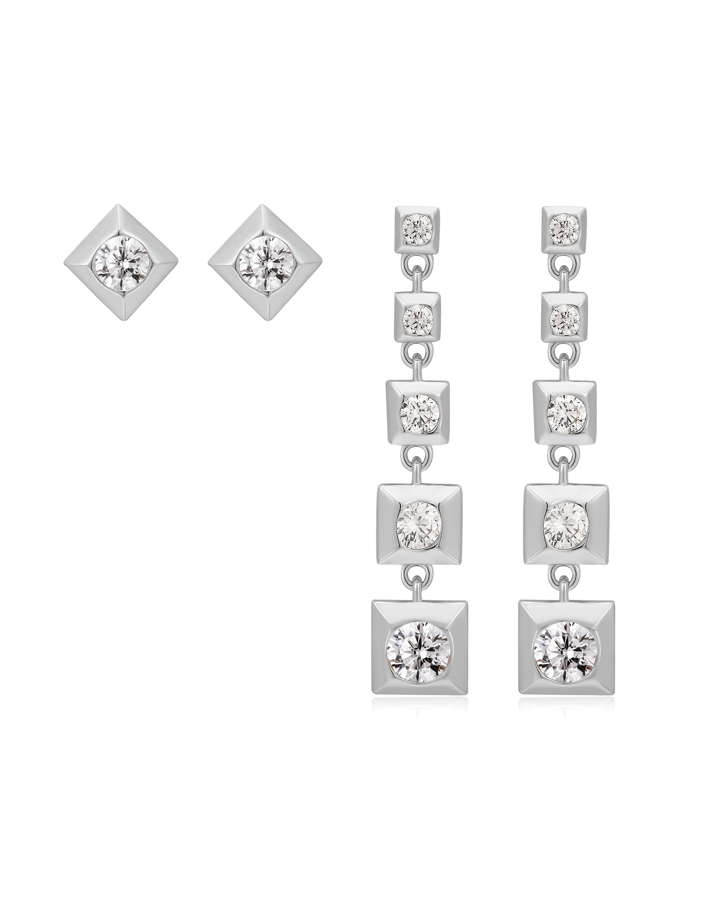 Pyramid Drop Stud Earrings | LUV AJ