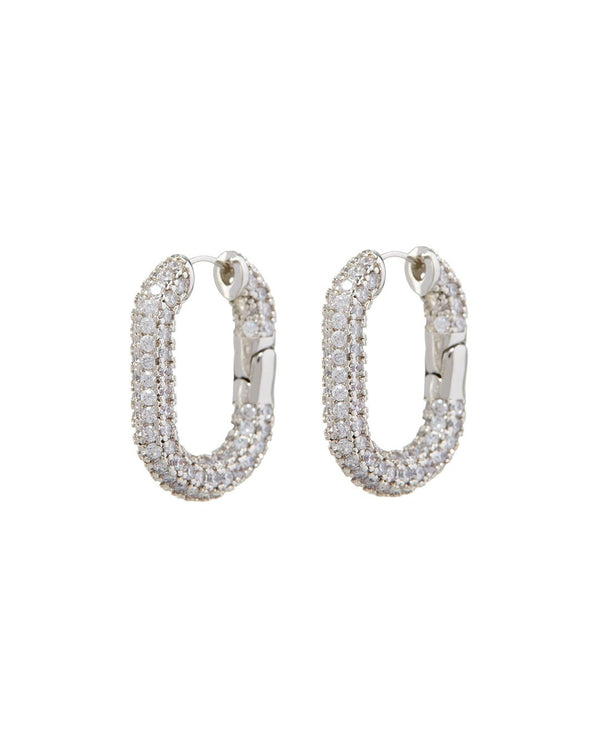 XL Pave Chain Link Hoops | LUV AJ