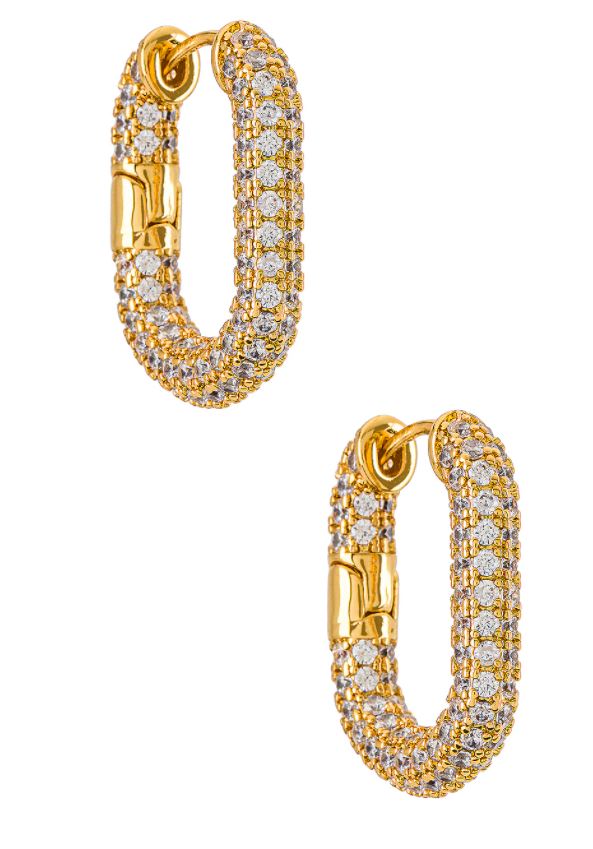 XL Pave Chain Link Hoops | LUV AJ