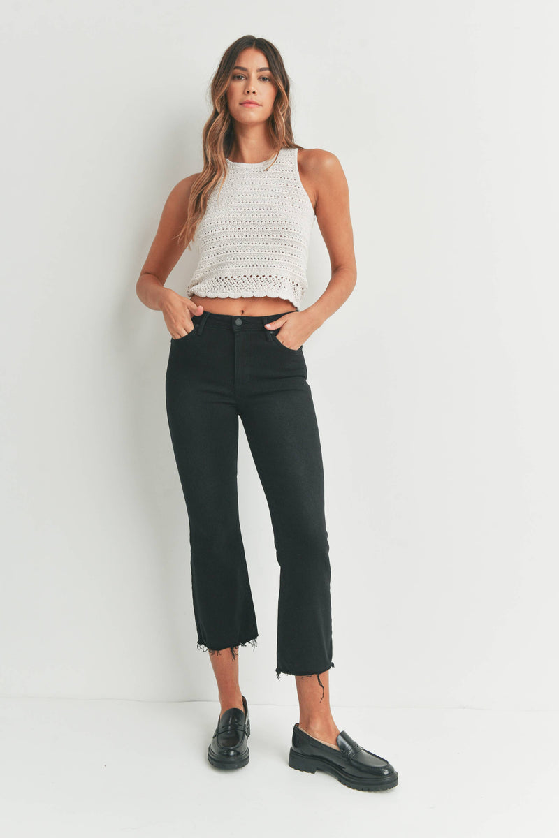 JBD | Gigi High Rise Crop Flare Jeans | Black