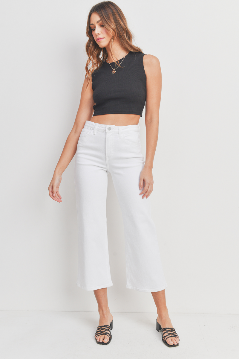 FINAL SALE Gemma High Rise Wide Leg Jeans | White