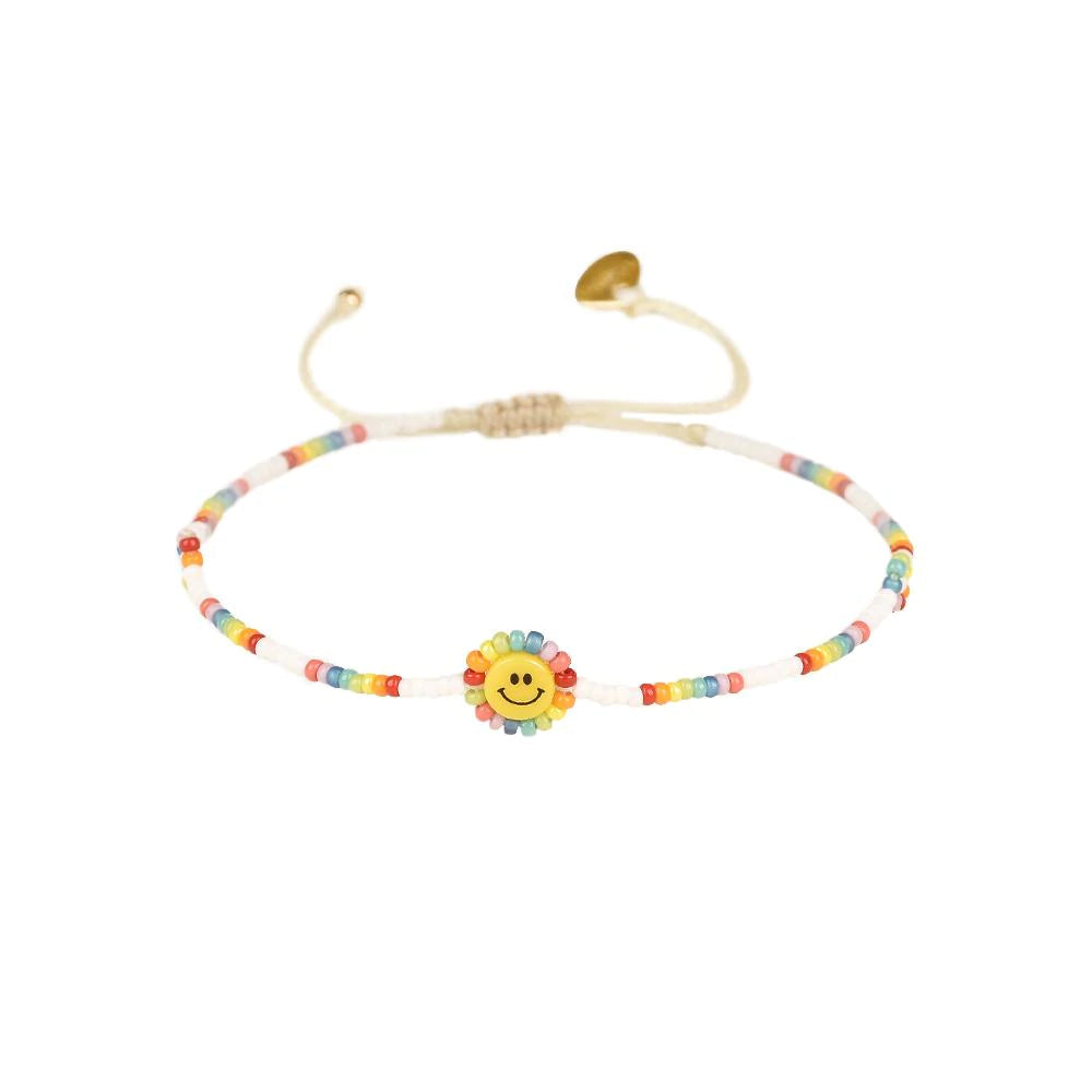 Happy Rainbow Beaded Anklet