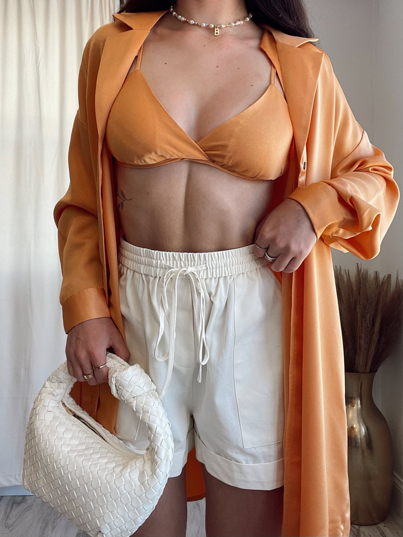 Lost + Wander | Apricot Sunset Satin Bralette FINAL SALE