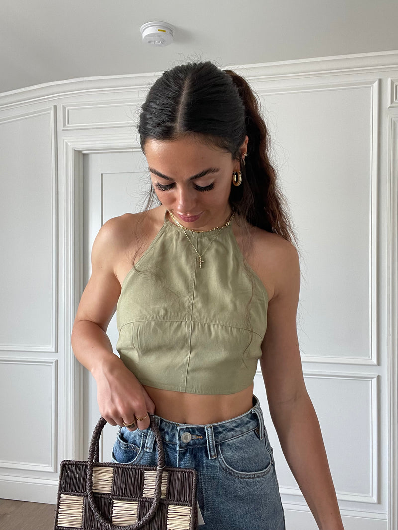 En Saison | Aubin Cropped Halter Top | FINAL SALE