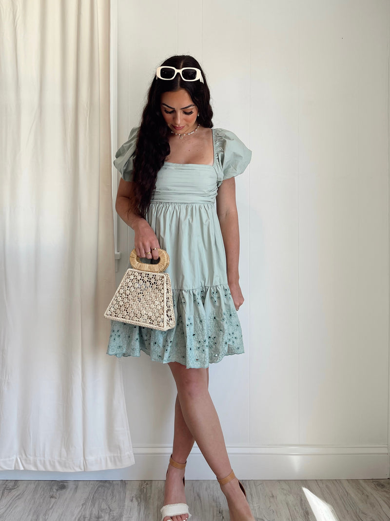 En Saison | Juliet Mini Dress Seafoam FINAL SALE