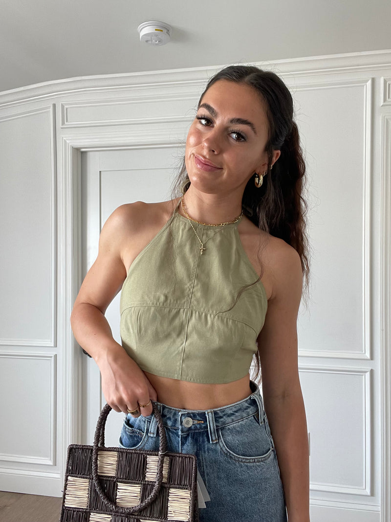 En Saison | Aubin Cropped Halter Top | FINAL SALE