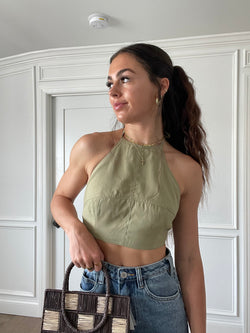 En Saison | Aubin Cropped Halter Top | FINAL SALE