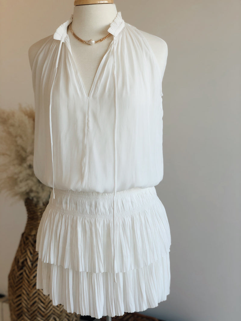 Cara Sleeveless Pleated Mini Dress