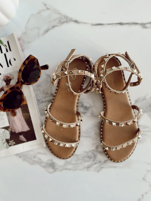 Tina Stud Gladiator Sandals | Nude