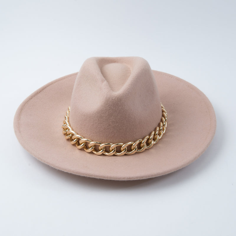 Paco Wool Beige Chunky Chain Fedora FINAL SALE