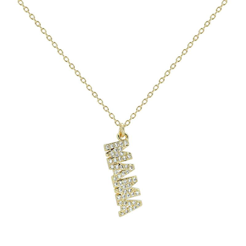 Mama Cz Necklace Sterling Silver