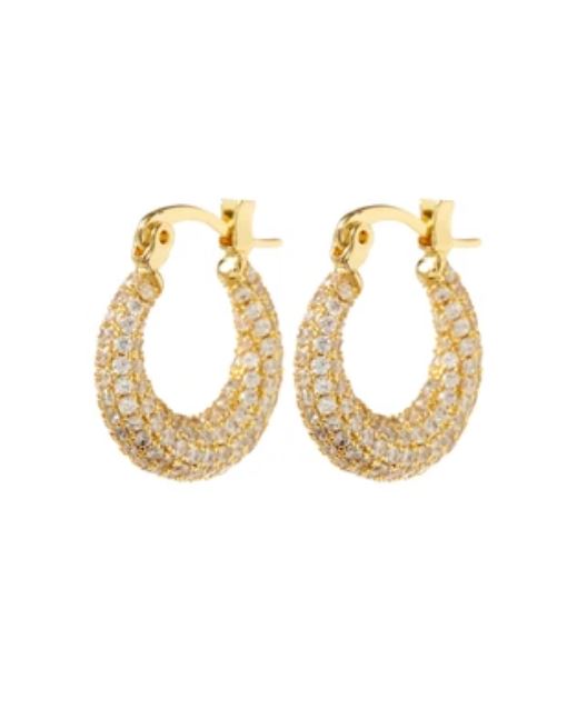 Pave Mini Martina Hoops | LUV AJ