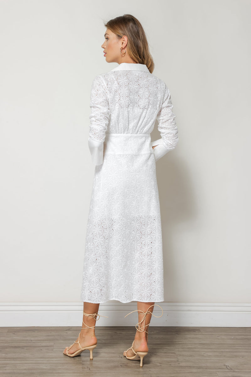 Line + Dot | Lydia Midi Dress | White