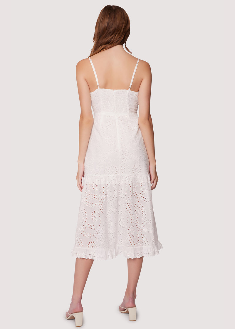 Lost + Wander | Petals of the Sky Midi Dress White FINAL SALE